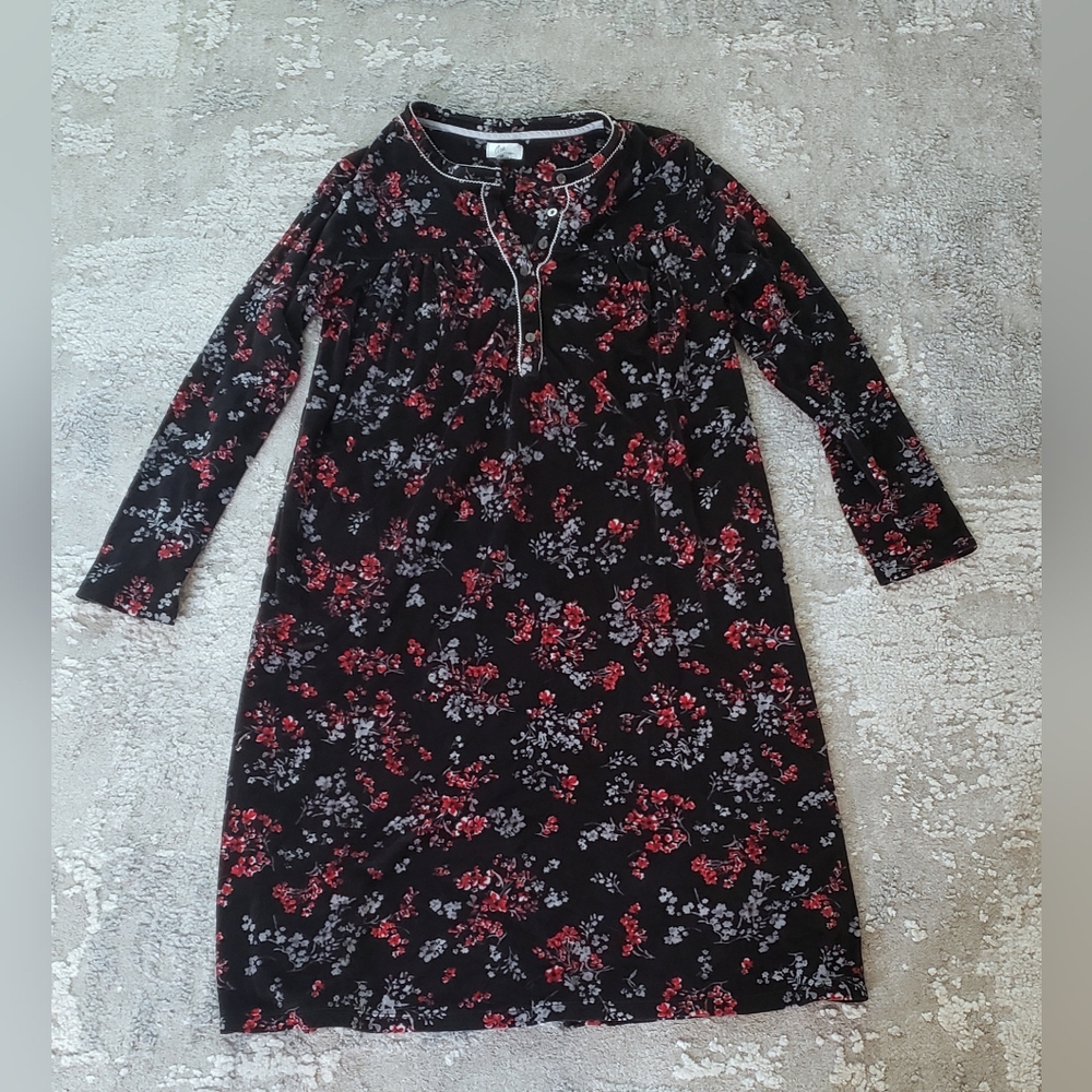Floral Black and Red Women's Dress